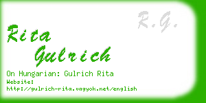 rita gulrich business card